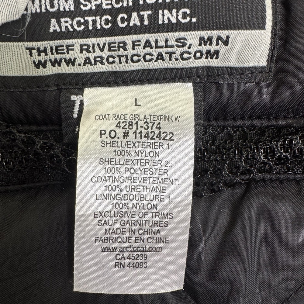 Arctic Cat Jacket Womens L Snowmobile Coat Thinsulate Quilted Racegirl A-tex - Picture 14 of 16